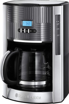Тостер Russell Hobbs Geo з нержавіючої сталі сірого кольору (2 слоти, для тостів та бурітців, 6 рівнів підсмажування, функція розморожування та підігріву, швидка технологія підсмажування, 1640W) 25250-56