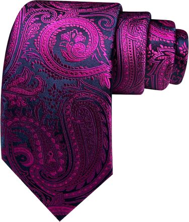 Краватка з пазушною хустинкою та запонками Barry.Wang, комплект 3 шт. (фіолетовий павучий візерунок)