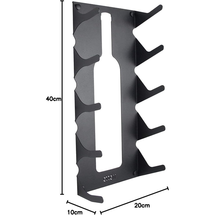 Steel wine rack for all types of wines, with wall mount and decorative trim. (White)