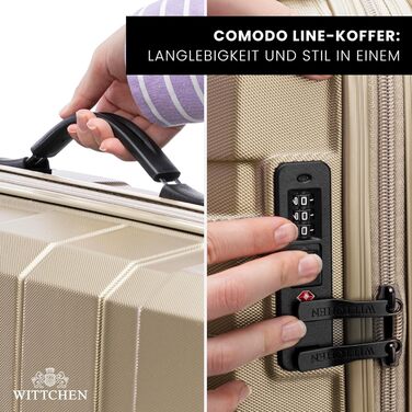 Набір валіз WITTCHEN COMODO Line Beige 4шт. ABS, TSA, телескопічна ручка, 4 колеса