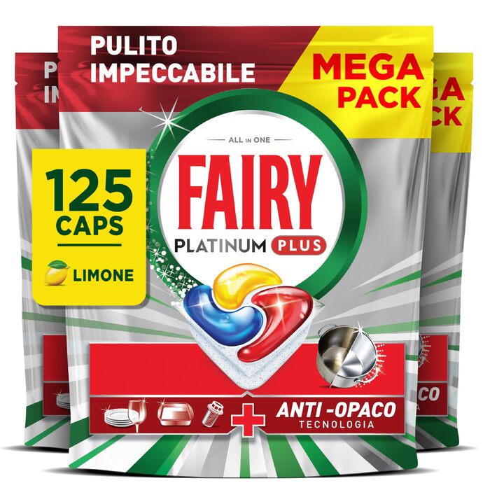 Таблетки для посудомийної машини Fairy Platinum+ Complete, без запаху, 125 шт