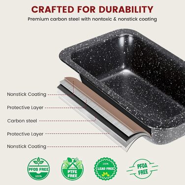 Набір форм для випічки Terlulu 10 шт. з антипригарним покриттям: кексова форма, форма для мафінів, форма для торта, сковорода для піци, форма для кексу, сковорода.