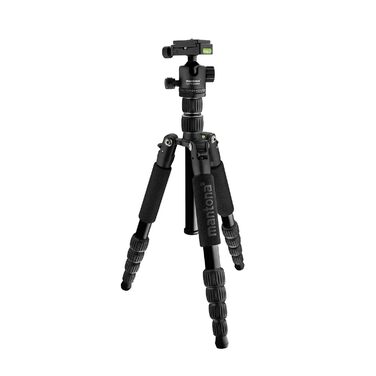Штатив-трипод Mantona Light Traveller (чорний), алюмінієвий фотоштатив з кулястою головкою та Arca-Swiss, 2 в 1 (трипод та монопод), висота до 131.5 см, навантаження до 5 кг