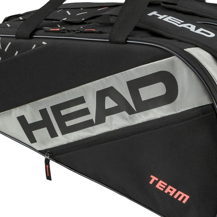 HEAD Team Racquet Bag - Black/Ceramic Color - Tennis Bag for Players