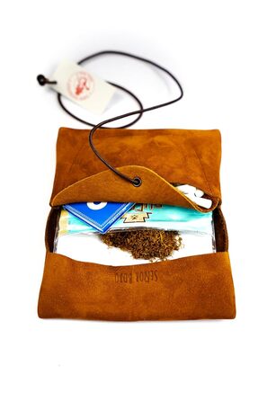 Tabaktasche SEÑOR BOBO - Handmade in DE - Premium Nubuck Leather - with Filter Compartment - Manufacturing Quality from Bavaria - Tobacco Pouch for Rolling Tobacco and Tobacco