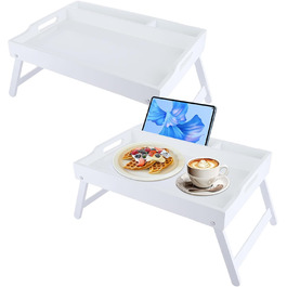 Бамбуковий столик SHUESS для ліжка та дивану, чорний, з регульованими ніжками, 41,5 x 30 x 20,5 см. Ідеально для сніданку, роботи, сервірування та відпочинку.