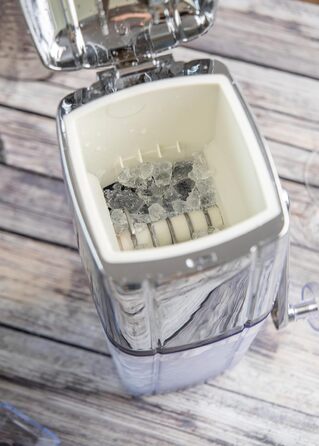 BarCraft Ice Crusher for Cocktails, with Ice Scoop, Plastic and Stainless Steel, 15.5 x 13.5 x 28cm, Transparent/Silver