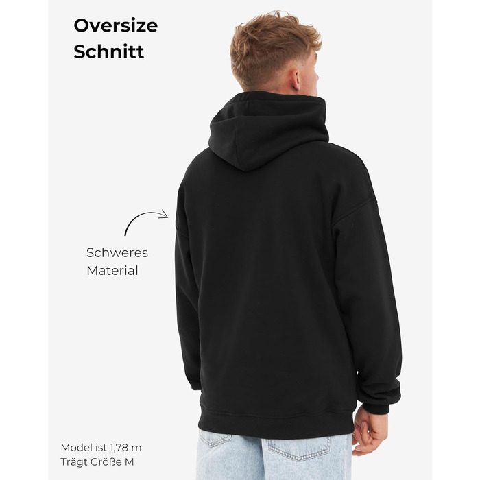 Унісекс худі Oversize Johnny Urban Cody — базовий світшот з капюшоном із цупкої тканини, чорний, розмір S
