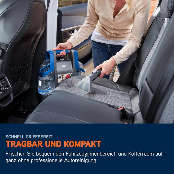 Портативний відпарювач для килимів та м'яких меблів Vax SpotWash Duo з насадкою для тварин, аксесуари для щоденного прибирання, насадки для різних поверхонь та розчин Spotwash Duo EU