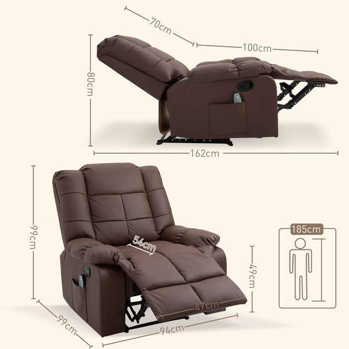 HOMCOM Electric Recliner Chair with Lift and Recline Function, Lift Chair for Seniors, Brown