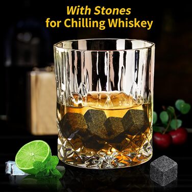 Набір склянок для віскі (6 шт.), 300 мл, кришталь, для віскі, бурбону, бренді, рому, коктейлів, дім, бар, вечірка