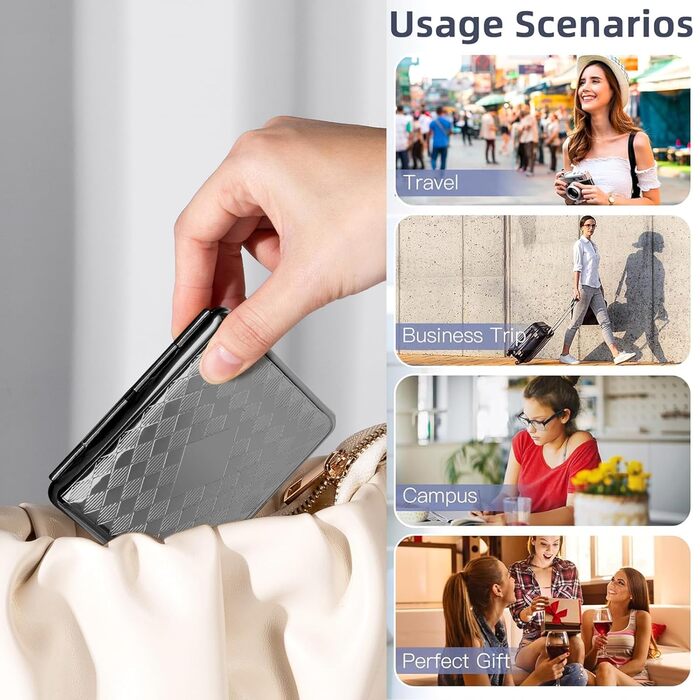 Металеве етолі для сигарет 84 мм, чорне, трикутник, для King Size (14 шт.), захист RFID