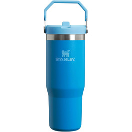 Stanley Flip Straw Tumbler 1.0 Drinking Bottle with Straw 0.89L - Thermos Bottle Keeps 12+ Hours Cold - Dishwasher Safe - Sports Bottle - Water Bottle BPA Free - (Azure)