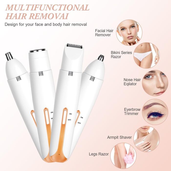 Електричний жіночий епілятор Rsierer Dmen 4-в-1 для тіла, обличчя, зони бікіні. Зніму волосся, відновить шкіру.