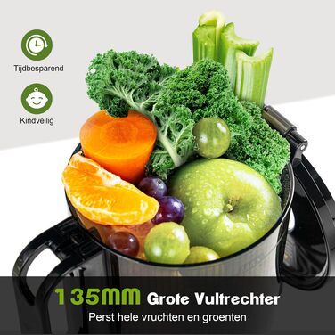 Шнекова соковижималка Fretta Slow Juicer з нержавіючої сталі для овочів та фруктів, сіра