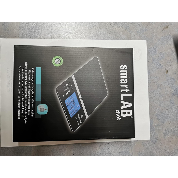 smartLAB Nutritional Analysis Scale - 5kg | Digital Food Scale with Food Nutrition Scale | Smart Kitchen Scale Diet Scale Black for Diabetics