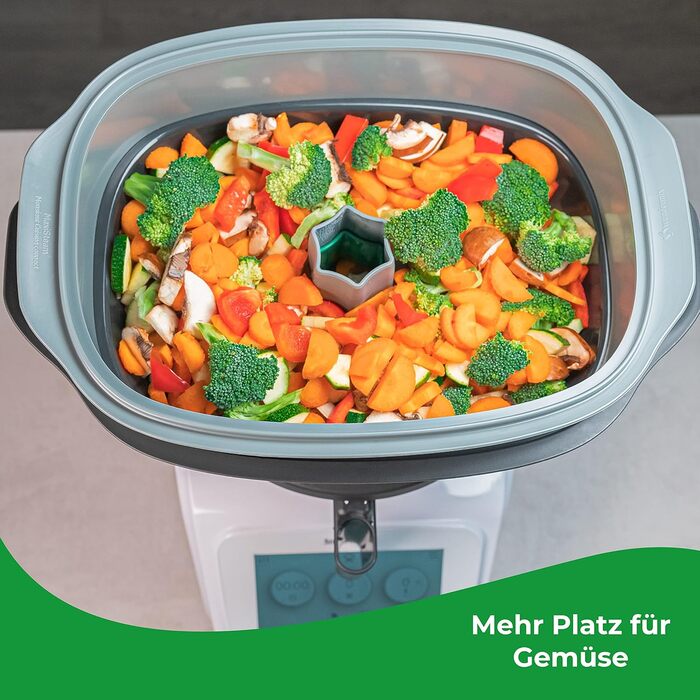 Wundermix MaxiSteam розширювач пароварки для Monsieur Cuisine Smart, Connect, Trend та Edition Plus, сірий – збільшує площу приготування, більше місця для готування на пару