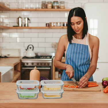 Relaxdays Glass Containers with Lids Set