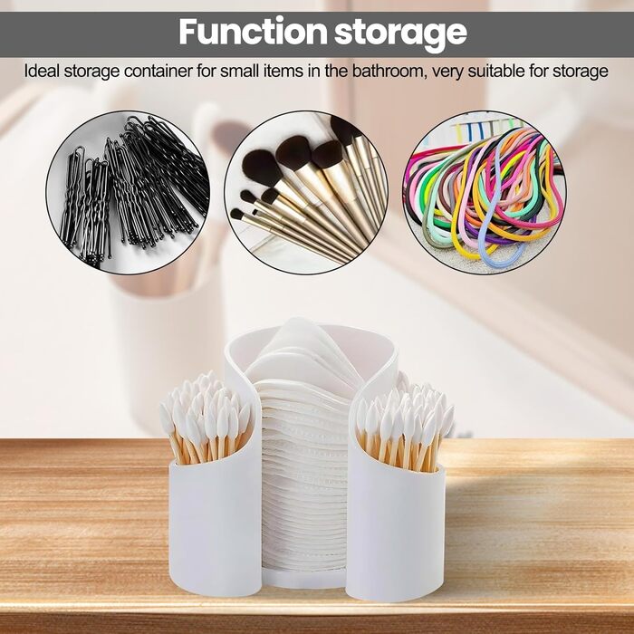 Контейнер для ватних паличок та дискочків, органайзер для спальні та туалетного столика, диспенсер для ватних паличок з сумкою для зберігання
