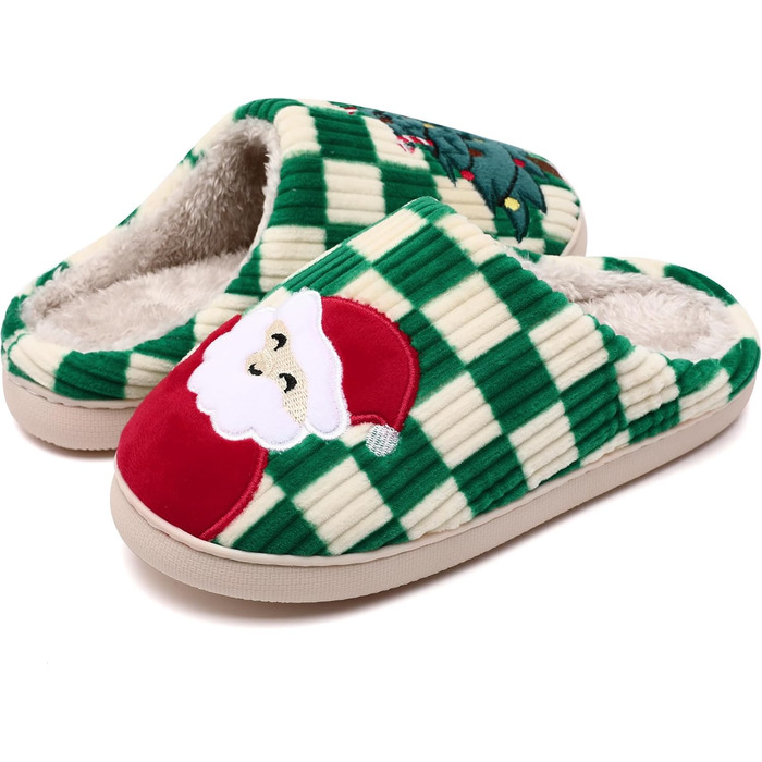 Тапочки халатні для дому Guyarns, жіночі та чоловічі, з м'якою підкладкою з меморі-піни, в клітинку, з антиковзкою підошвою, у формі хмари, для дому та вулиці (42/43 EU, на подарунок на Різдво)