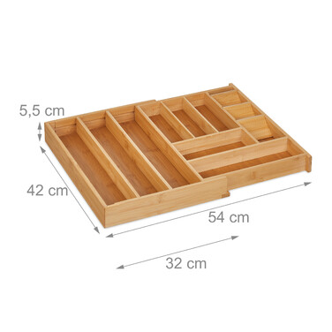 Relaxdays Extendable Cutlery Box
