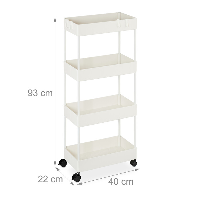 Relaxdays Rolling Cart with 4 Levels