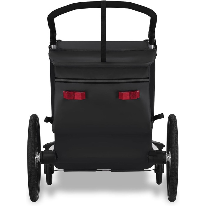 Фукстек Причіп для велосипеда Sportfux на 2 місця, чорний, з багажником, відбивачами, регульованою ручкою, захистом від дощу та сонця, складний