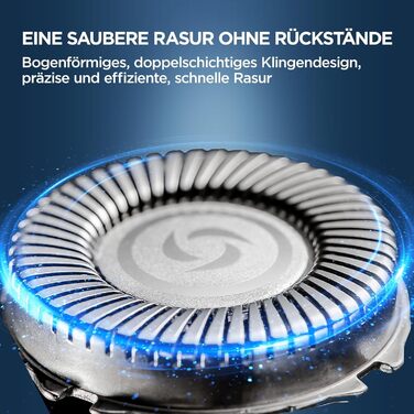 Електричний гоління для чоловіків 3D, бездротовий, з магнітними головками, IPX7, для сухого та вологого гоління, сірий