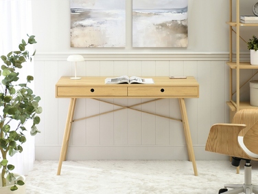 Письмовий стіл Mebel-Partner прямокутний, дуб натуральний, 120x46x76 см, 2 шухляди