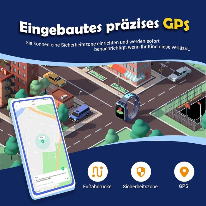 Дитячий смарт-годинник Blackview Kinder 4G: GPS, SIM-карта, відеодзвінки, SOS, дзвінки, чат, SMS, шкільний режим, лічильник кроків, блакитний