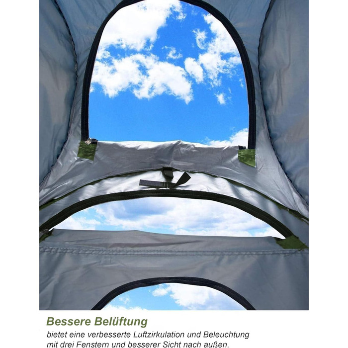 Намет для душу та туалету намет-розкладачка 2-4 особи, армійний колір, для кемпінгу, відпочинку на природі, пляжу, з сумкою та аксесуарами