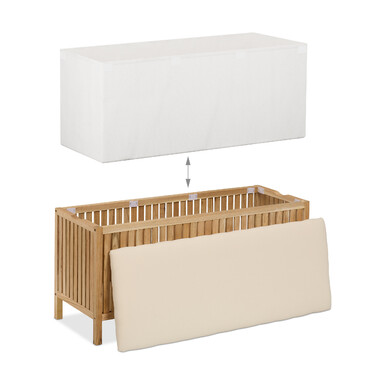 Relaxdays laundry hamper made of walnut wood with seating