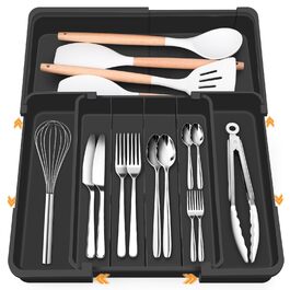 Органайзер для столових приборів розширюваний, для шухляд, 4-7 секцій - ідеальне зберігання в кухні