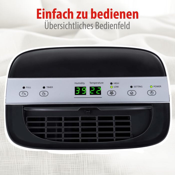 Електричний осушувач повітря Alpina для підвалу та кімнат до 20 м² – 220W з дисплеєм