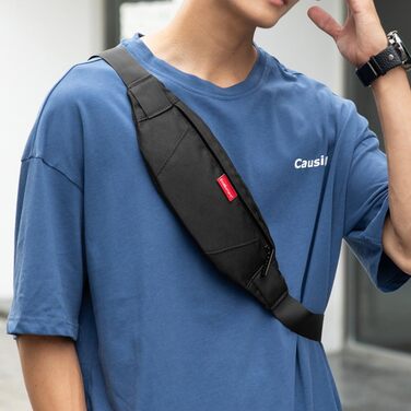 Чоловіча та жіноча поясна сумка-рюкзак, водонепроникна, для спорту, подорожей та активного відпочинку (чорна)