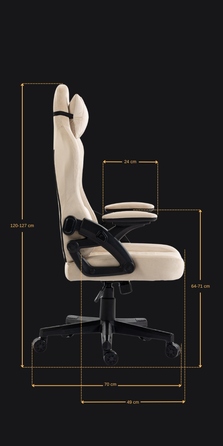 Ігрове крісло Delagear G 404, бежевий вельвет, тканинне
