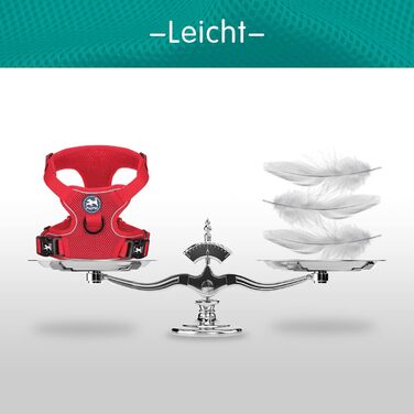 Шлейка для собак PoyPet з сітки, м'яка, дихаюча, червона (M), 1 шт.