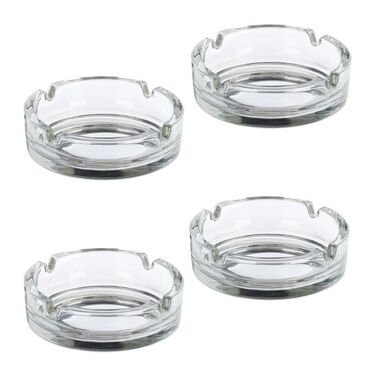 Relaxdays Glass Ashtray Set of 4