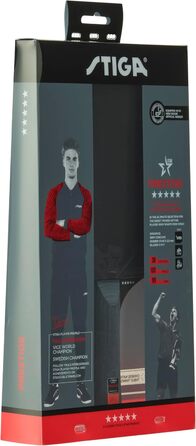 Тенісний настільний ракетковий набір STIGA Prestige 5-Star – професійний, висока швидкість, ITTF-сертифікована гума, 2.0 мм губка, WRB технологія, зручна ручка