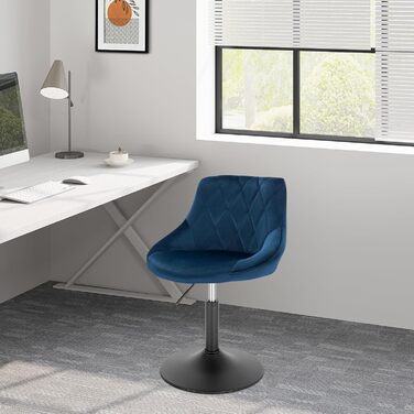 WOLTU Adjustable Swivel Bar Stool with Backrest - Dark Green Velvet Padded Chair