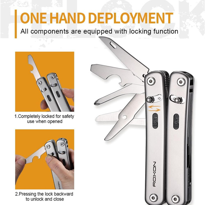 Roxon S804 Flex Multi-tool Open-Source Modular Design and customizable multi-tool for everyday carry (EDC), hobbies, and outdoor use