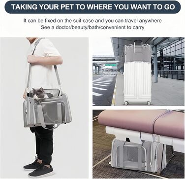 Транспортна сумка для кота/собаки велика, портативна, складана, дихаюча, для подорожей, чорна