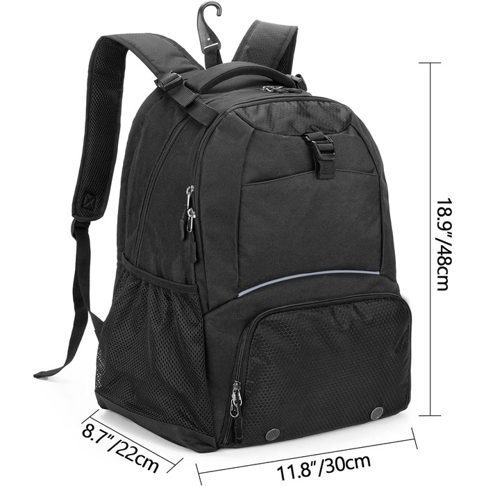 DSLEAF Tennis Backpack for 2 Rackets - Multi-Sport Bag with Ventilated Shoe Compartment - Tennis, Pickleball, Badminton, Squash - Black