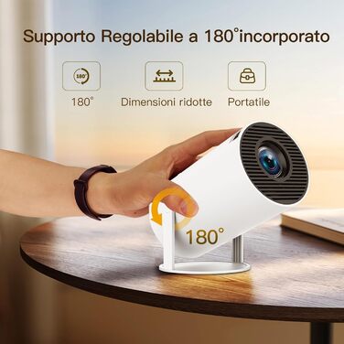 Портативний проєктор LYNCAST HY300 Pro з Wi-Fi, Bluetooth та Android 11: 1080P/4K, поворотний на 180°, для домашнього кінотеатру та на відкритому повітрі