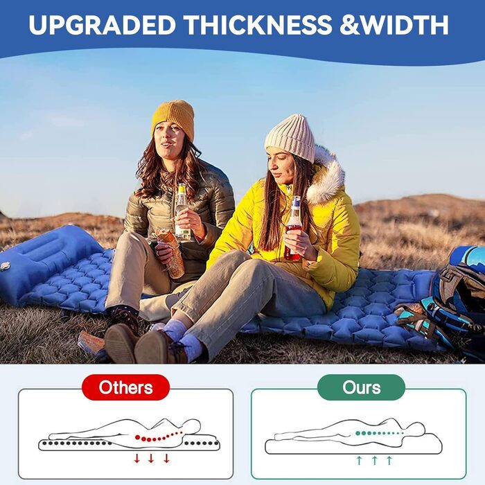 Isomatte Zodight Isomatte Outdoor - самонадувна туристична матрац для кемпінгу, 200см, блакитна