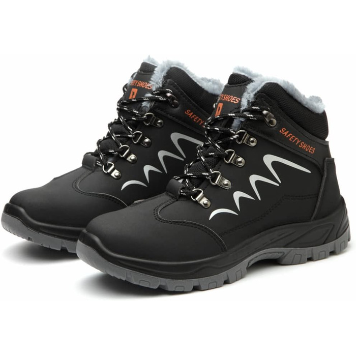 Черевики безпеки зимові чоловічі/жіночі S3, легкі, теплі, з металевим носком, 35-48 (38 EU, чорний)