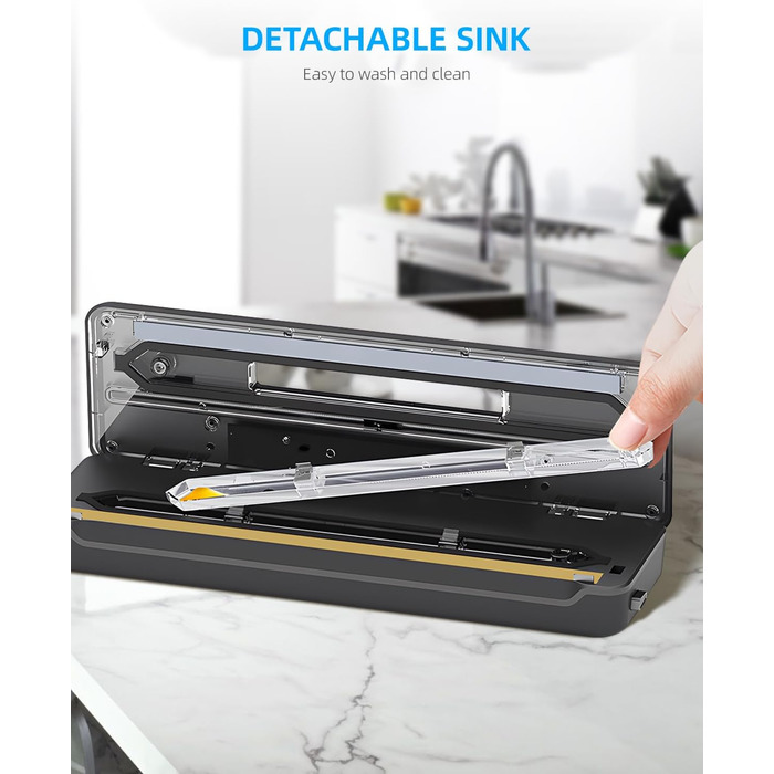 Вакуумний пакувальник Carehabi: 6 режимів, знімний піддон, ніж та 2 нагрівальні елементи