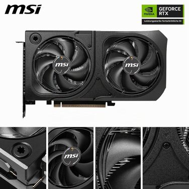 Відеокарта MSI GeForce RTX 5060 Ti Ventus 8G SHADOW 2X OC PLUS, 8 GB GDDR7, PCIe 5.0, Boost 2647 MHz