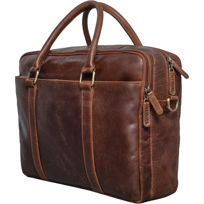 Сумка для ноутбука LEABAGS Leder Aktentasche чоловіча зі шкіри, до 16 дюймів, коричнева (M, Cow Saddle Horse)