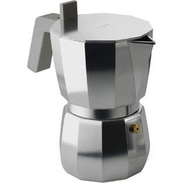 Еспресо-кофеварка Alessi DC06/6 з алюмінію, срібно-чорна